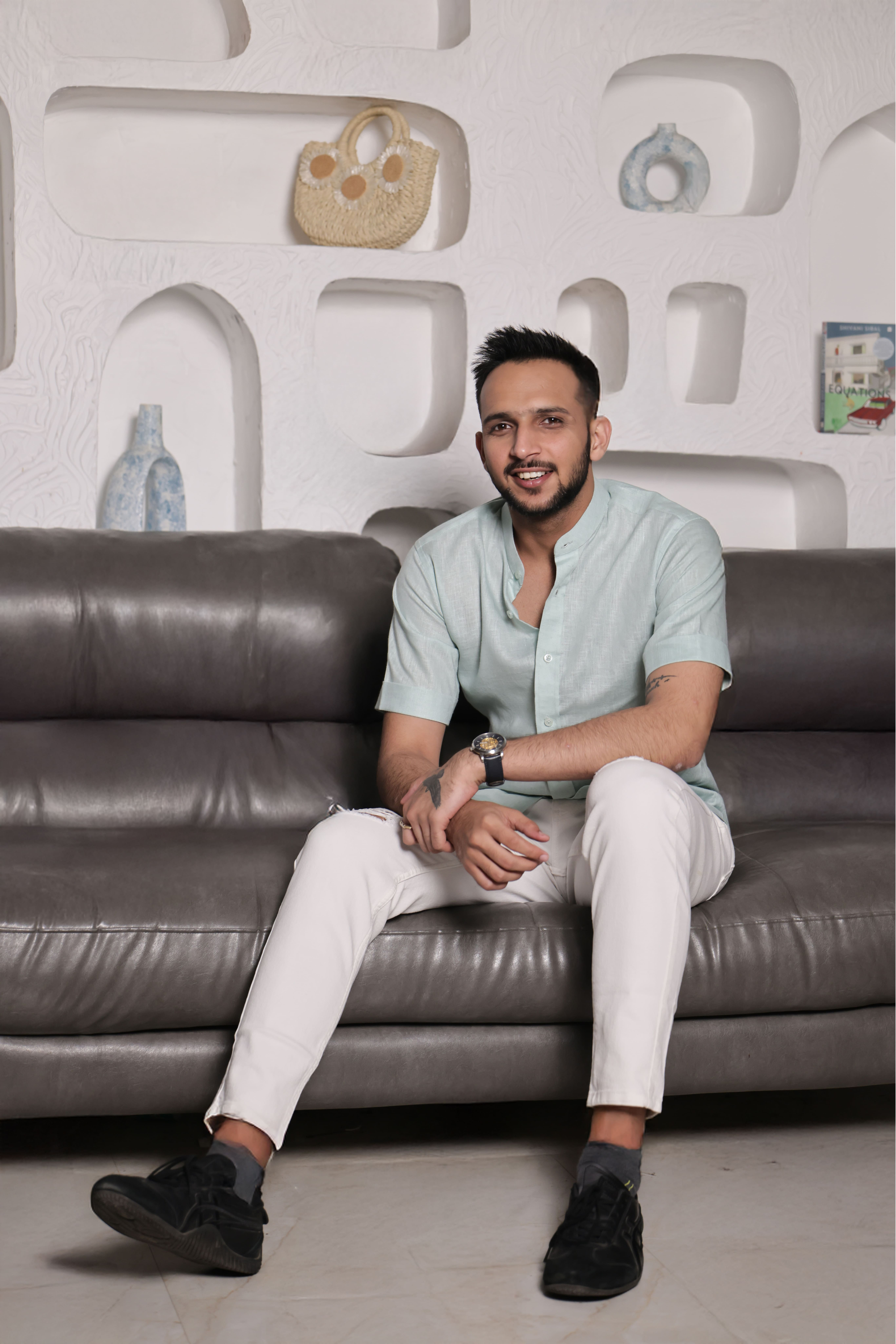 Evergreen - The Light Green Mandarin Collar Shirt - 18